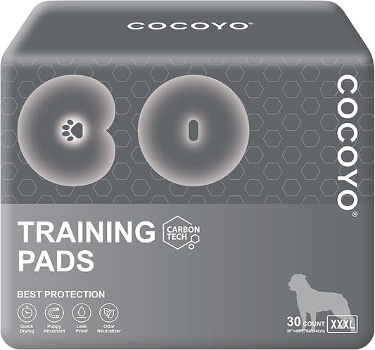 COCOYO Charcoal Dog Pee Pads Extra Large 35“x40”,Dog Training Pads Giant Size, Disposable Urine Bed Pads for Odor-Control, Training Liners for Housebreaking (30 Counts)