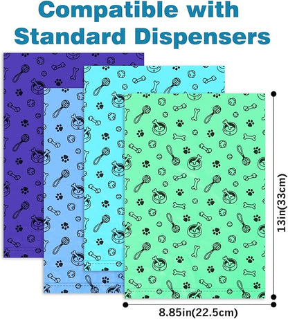 Doggie Poop Bag Rolls: 240 Count Extra Thick Strong Leak Proof Dog Waste Bags with Dispenser | Unscented - Blue