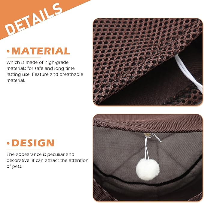 Cat Cage Hammock Bed Small Pet Hanging Nest Breathable Mesh Fabric Coffee S Size Kitten Sleeping Hammock Suitable for Indoor Summer Use