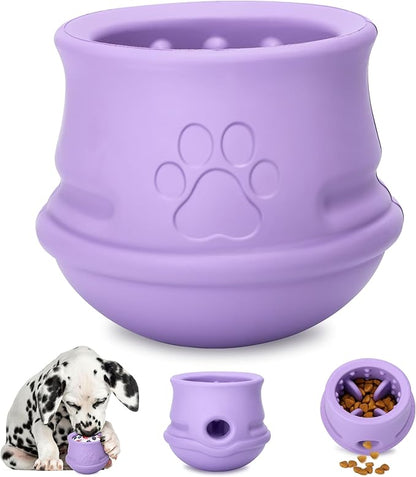 Dog Enrichment Toys to Keep Them Busy, Treat Dispensing Dog Toy, Slow Feeder-Swinging Stuffable & Anxiety Relief & Nature Rubber & Gentle to teeth, Interactive Dog Toys - Dishwasher Safe, Purple, M