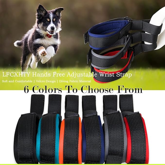 2 Pack Adjustable Leash Wrist Strap, Hands Free Dog Leash, Soft Comfortable Diving Fabric, Gray Color