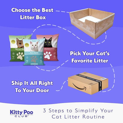 Kitty Poo Club Health Indicating Cat Litter 2-Bag Non-Clumping Lightweight with Disposable 2-Pack Cat Litter Box | Super Absorbent Odor Control — Perfect for Daily Use