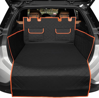 IVY&LANE SUV Cargo Liner for Dogs,Waterproof Trunk Cover Dog Car Seat Mat for SUVs Sedans Vans with Bumper Flap Protector,Non-Slip,Large Size Universal Fit,Black
