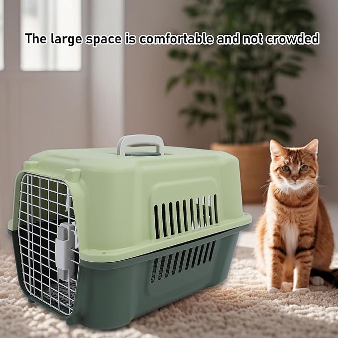 Portable Dog Crate, Large Capacity Airline Approved Pet Carrier, Travel Dog Crate | Small Animal Cage | Cat Carrier Hard | Plastic Dog Crate | Hard Sided Pet Travel Carrier for Pet