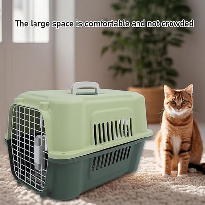 Portable Dog Crate, Large Capacity Airline Approved Pet Carrier, Travel Dog Crate | Small Animal Cage | Cat Carrier Hard | Plastic Dog Crate | Hard Sided Pet Travel Carrier for Pet