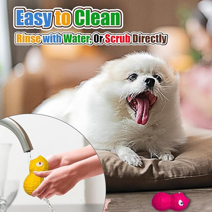Squeaky Dog Toys for Small Dogs- Natural Latex Squeaky Dog Balls for Puppies & Mini Dogs | Soft, Safe & Interactive, Chew Toys Peanut | Indoor & Outdoor Fetch Play