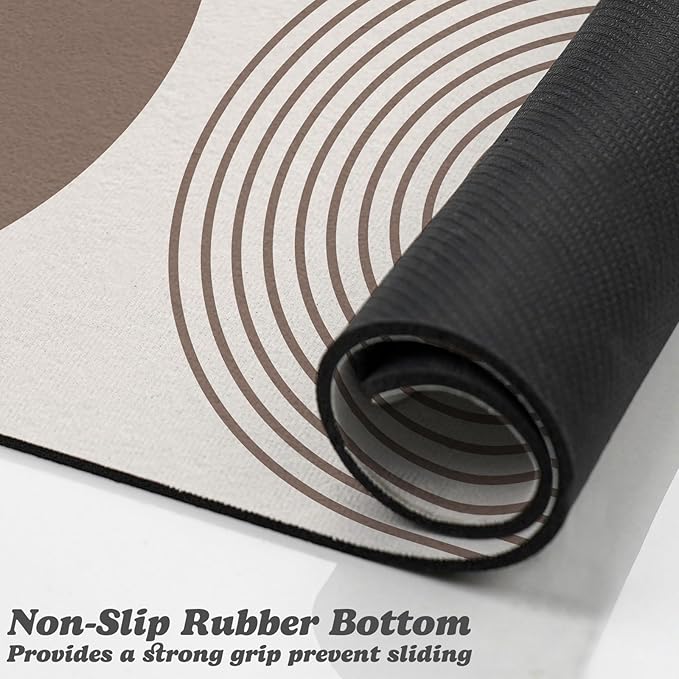 Dog Food Mats,Cat Absorbent Water Bowl Feeding Mats Pet Placemats for Food and Water Brown Bohemia 16 * 24 inch