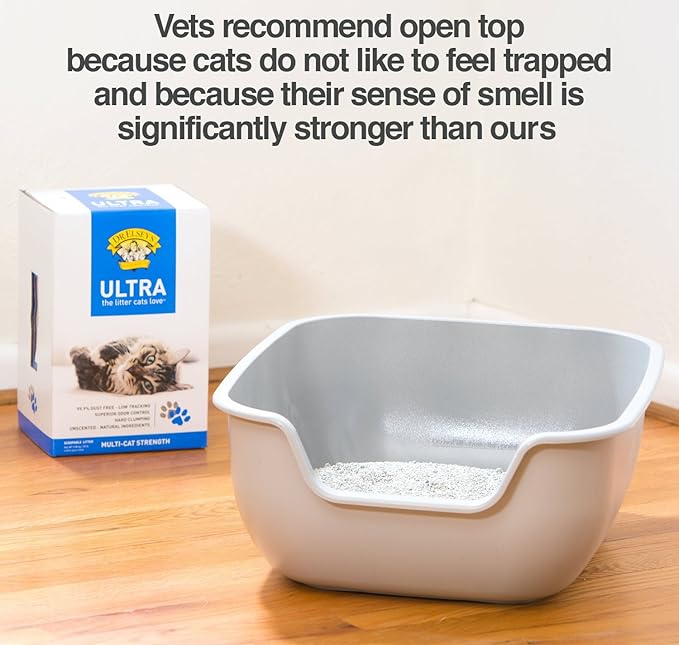 PetFusion BetterBox Non-Stick Large Litter Box, Pet Safe Coating for Easier Cleaning, Open Top Promotes Healthy Usage, Made of Stronger ABS Plastic
