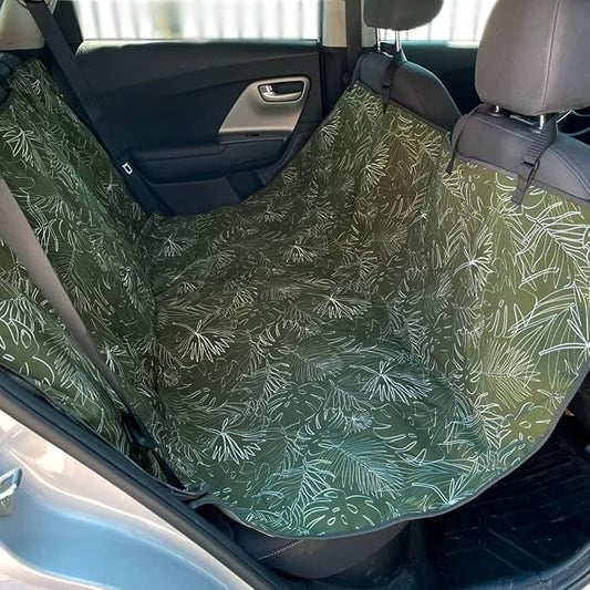 Molly Mutt 3-in-1 Back Seat Cover for Dogs, 100% Cotton Canvas Back Seat Hammock with Headrest Straps, Belt Slots, & Anchors, Non-Skid Cargo Area Cover, Machine Washable, No Harmful Chemicals, 56"x56"
