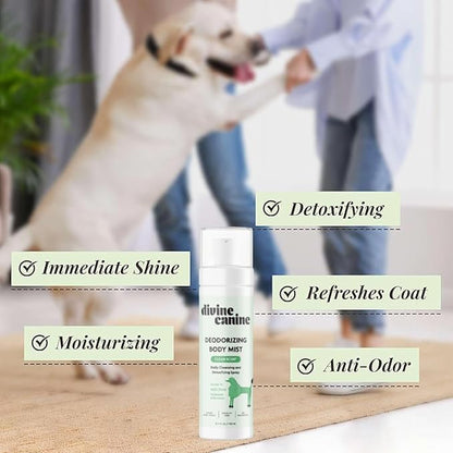Cleansing Hair and Body Spray for Dogs - 5.1 Fl Oz of Dog Deodorizer, Long Lasting Formula - Everyday Body Spray with Aloe, Lemongrass Oil, and More - Made in the USA
