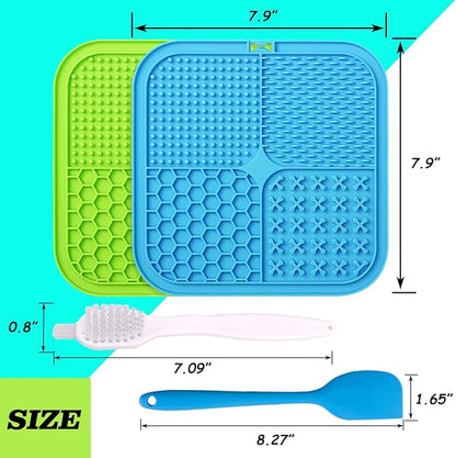 Dog Lick Pad, 2-Pack Large Licking Mat for Dogs, Slow Feeder Dog Licking Mat with Suction Cups. Boredom & Anxiety Reducer, Perfect for Food, Treats, Yogurt, or Peanut Butter.