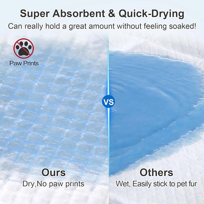 Upgraded 4XL 36"x36" Thicken 6 Layers Dog Pee Pads, 100 CountsUltra Absorbent Pee Pads, Absorb up to 12 Cups, Leak-Proof & Quick Dry Puppy Pads for Puppy,Surgery, Older,Cats, Rabbits,100pcs
