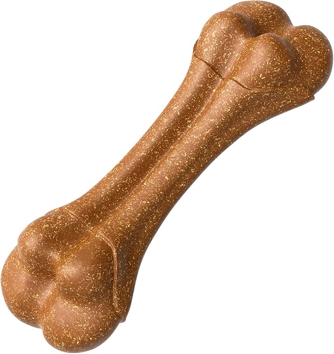 SCHITEC Dog Bone Chew Toy for Small Dogs & Puppies, Beef Flavor Teething Toy, Durable Dog Toy for Aggressive Chewers, Teeth Cleaning, 1Pc