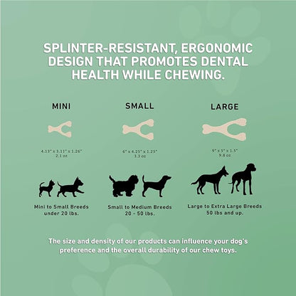 BetterBone - Medium Density - Ideal for Moderate to Strong Chewers - All-Natural, Nylon-Free Dog Chew Toys - Non-Toxic, Promotes Dental Health, Splinter-Resistant, Sustainably Made