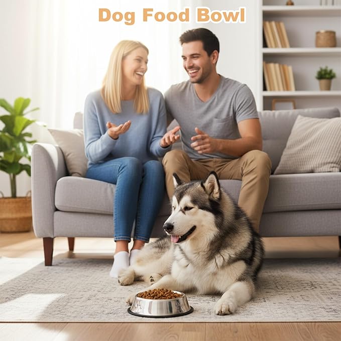 10 Pcs Stainless Steel Dog Bowl, 6.1 Inch Metal Dog Bowl with Non-Slip Rubber Base, Puppy Essentials & Pet Supplies Great for Home & Travel, Dishwasher Safe Pet Food and Water Bowls
