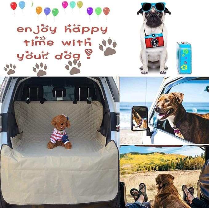 J&C Trunk Dog Cover Car Trunk Cover Heavy Duty Dog Trunk Cover Pet Cargo Liner SUV Trunk Cover for Dogs Waterproof Pet Cargo Liner for SUV Dog Trunk Cover for SUV Dog Car Seat Cover for Back Seat