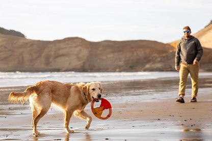 Ruffwear, Pacific Ring Dog Toy, Interactive Fetch and Tug Toy for Playing and Training, Sockeye Red