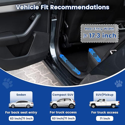 Dog Ramp for Car, Pawlify 71" x 20" Dog Ramps for Large Dogs with Anti-Pinch Handle and Anti-Slip Rug Surface, Folding Dog Ramp Up to 250LBS, Portable Dogs Car Ramp for SUV, Trucks