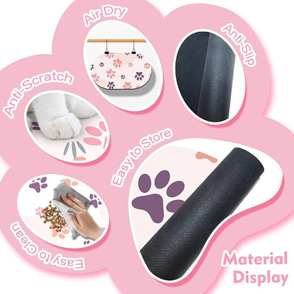 Large Pet Feeding Mat – 28''x17'' Absorbent Dog Mat for Food and Water, Easy Clean Cat Dog Water Bowl Mat, Non-Slip Pet Water Mat Protect Floor, Fit with Automatic Feeders and Double-Bowl