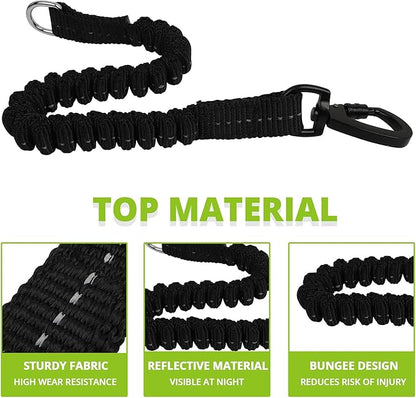 Long Dog Leash 30 FT: Heavy Duty Rope Leashes for Dogs Training with Swivel Lockable Hook Reflective Threads Bungee and Padded Handle - Dog Lead for Large Small Medium Dogs Outside Walking Hiking