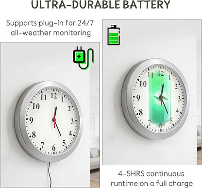Wireless Hidden Camera Nanny Cam Clock 1080P FHD Hidden Spy Cameras for Home Real-Time View Motion Detection WiFi Wall Clock Security Camera Indoor No Audio