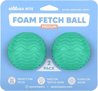 Foam Fetch Ball for Dogs – Durable EVA Foam Dog Ball, Interactive Chew Toy for Dogs, Lightweight Floating Ball for Water, Pool & Outdoor Fetch Games (Green, Medium)