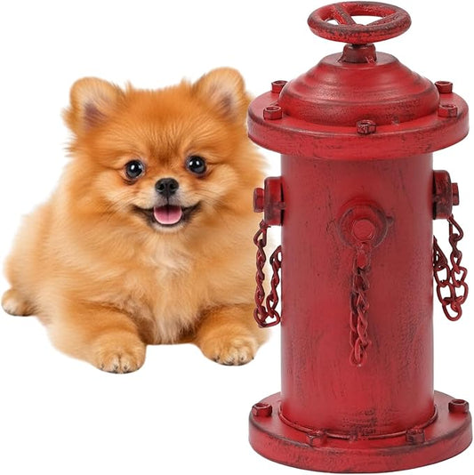 Fire Hydrant for Dogs to Pee On, 7.7" Metal Dog Fake Fire Hydrant Pee Post Red for Indoor Training Outdoor Garden Statue