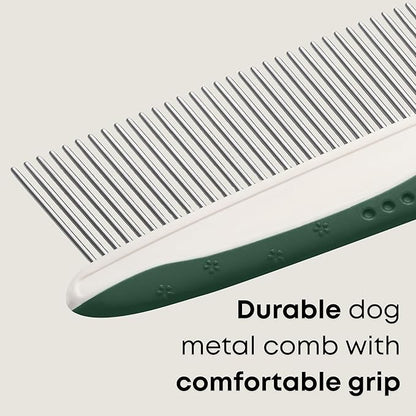 Freshly Bailey Metal Comb for Dogs - Greyhound Comb for Grooming Poodle, Doodle, Goldendoodle - Dog Comb with Dual Teeth for Curly & Wavy Coats