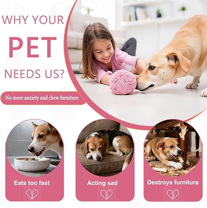 Snuffle Ball for Dogs, Slow Feeder Mental Enrichment Toy, Cute Interactive Puzzle Game for Anxiety Relief & Indoor Fun, Pet Search Game for Small Medium Dogs, Machine Washable
