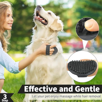 Self Cleaning Slicker Brush, Dog Cat Bunny Pet Grooming Shedding Brush, Easy to Remove Loose Undercoat, Pet Massaging Tool Suitable for Pets with Long or Short Hair (Black)