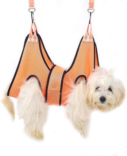 Secure Pet Grooming Hammocks for Dog Cats Nails Clipping Bathing with Durability Polyester Fabric and Restraint