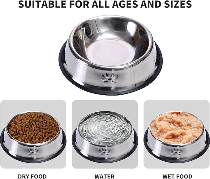 FAMILY'S BACKYARD Dog Bowls,Stainless Steel Dog and Cat Bowls, with a Diameter of 24CM at The Mouth and 30CM at The Bottom for Rust and Corrosion Prevention.