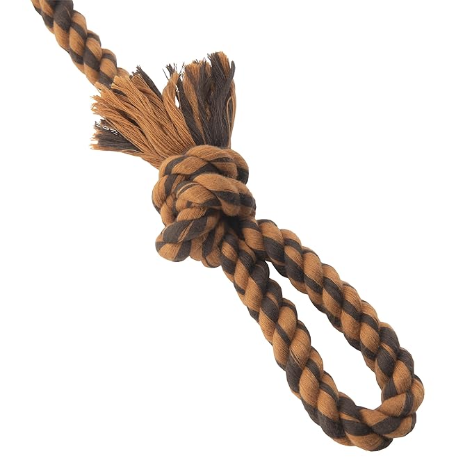Carhartt Pet Training Tools, Rugged Dog Tool for Tug and Fetch, Rubber Ball Rope Pull (Carhartt Brown/Dark Brown)