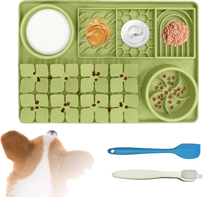 SmartTail Lick Mat for Dogs, Silicone Snuffle Mat for Puppies with Suction Cups, Dog Enrichment Toys for Anxiety Relief, Slow Feeder Dog Bowls for Wet and Dry Foods, Easy to Clean