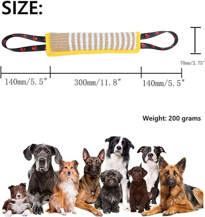 Clysoru Dog Tug Toy Tough Jute Bite Pillow Lasting Training Equipment Puppy to Large Dogs Interactive for Large and Small