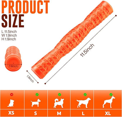 Dog Squeaky Toys Interactive Dog Toys for Aggressive Chewers Tough Rubber Chew Toys for Medium/Large Breed, Indestructible Puppy Chew Toys for Teething (Orange)