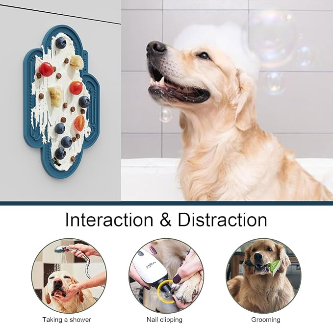 OHMO Lick Mat for Dogs and Cats Large(2 Pack) Cactus Design Easy to Clean Pet Slow Feeder with Suction Cups, for Anxiety Relief and Boredom Reduction