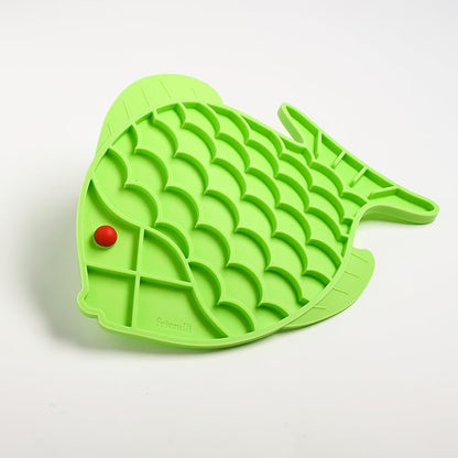 Cat Fish Shape Silicone Slow Feed Lick Mat, Mental Stimulation and Anxiety Relief
