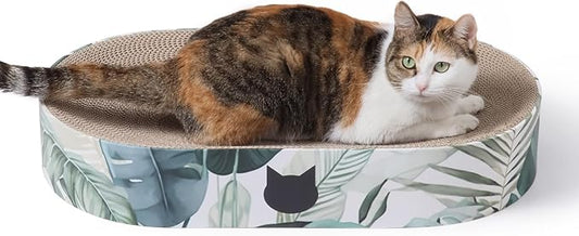 Necoichi Cat Scratcher Bowl Capsule for Indoor Cats - Cat Scratching Lounger with Extra Comfort for Lounge, Cardboard Bed Couch