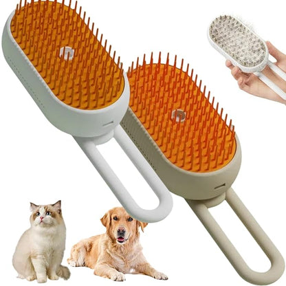 4 in 1 Cat Steam Brush for Shedding, Cat Brush with Steam, Pet Groomer Comb for Massage, Cleaning, Shedding & Combing, Hair Removal Comb for Cats Dogs (2 Pack, For long hair)