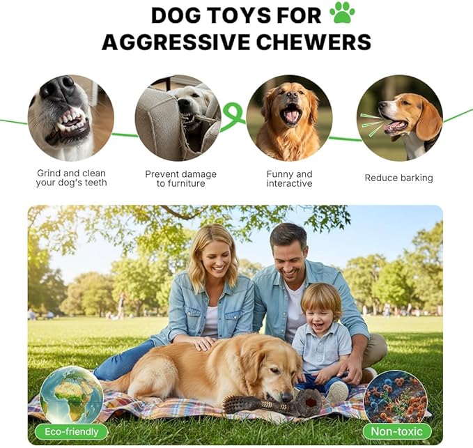 Bristle Dog Chew Toy - Tough Dog Toys with Treat Hole, Interactive Dog Toys with Massage Bristles for Small and Medium Dogs