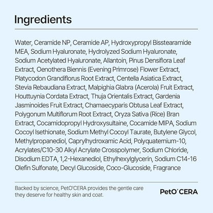 PetO’CERA Plus 2-in-1 Dog Shampoo and Conditioner for Allergic, Itchy, Dry, Sensitive Skin, Deodorizing Detangler, Puppy Safe, Aids Skin Barrier, Tearless, Sulfate-Free, Lightly Scented, 50.7 fl oz