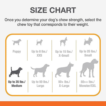 Nylabone Double Action Bone Power Chew Toy for Dogs, Rubber Dog Toys for Moderate & Aggressive Chewers, Bacon Flavor, Medium - Up to 35 lbs, 1 Count