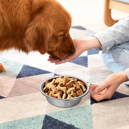 6 PCS Medium Stainless Steel Dog Bowls, 7.1inch Metal Dog Bowl, Pet Puppy Food Water Bowl Set, Thickened Metal Food Water Bowls for Small and Medium Dogs, Dishwasher Safe (28OZ)