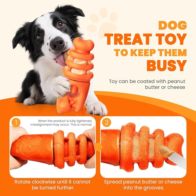 BAEJMJK Bully Stick Holder for Dogs Durable Chew Toys for Aggressive Chewers Dog Treat Toy to Keep Them Busy Safety Dog Chew Holder for Medium Large Dogs-Helps Reduce Choking Risk(Orange)
