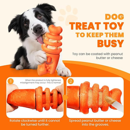 BAEJMJK Bully Stick Holder for Dogs Durable Chew Toys for Aggressive Chewers Dog Treat Toy to Keep Them Busy Safety Dog Chew Holder for Medium Large Dogs-Helps Reduce Choking Risk(Orange)