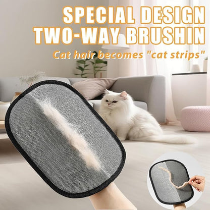 Pet Hair Remover, Electrostatic Pet Hair Removal Gloves, Reusable Cat & Dog Hair Removal Tool, 2025 Upgraded Pet Grooming Gloves for Couch, Furniture, Carpet（1 Large +1 Small）