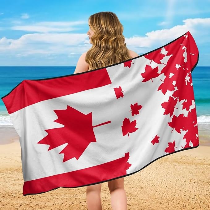 SEANATIVE Canadian Flag Car Seat Covers Easy Install Car Seat Towel Covers Scratch-Resistant Seat Cushion Protectors for Dogs, Kids, Beach Absorbent Sports Towel