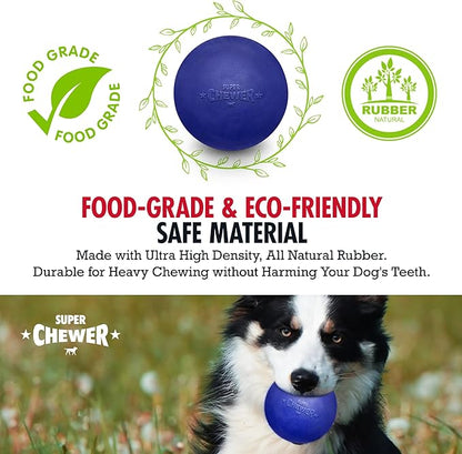 Tuff Pupper SuperChewer Tough Dog Ball Toy | Lifetime Replacement | Strong Natural Rubber | Great Dog Fetch Toy | Chew Toys for Dogs | Ultra Durable Chew Toys for Aggressive Chewers | for All Breeds