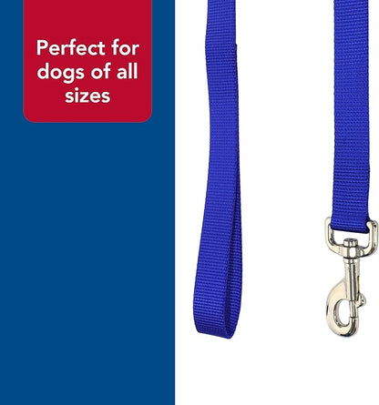 Coastal Pet Single-Ply Dog Leash - Sturdy Pet Leash - Comfortable & Stylish - Resists Fraying - Vibrant & Fade-Resistant Color - Blue, 1" x 4'